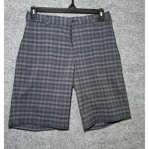 Nike Golf Shorts Mens 30 Gray Plaid Dri Fit Performance Stretch Golf Athletic